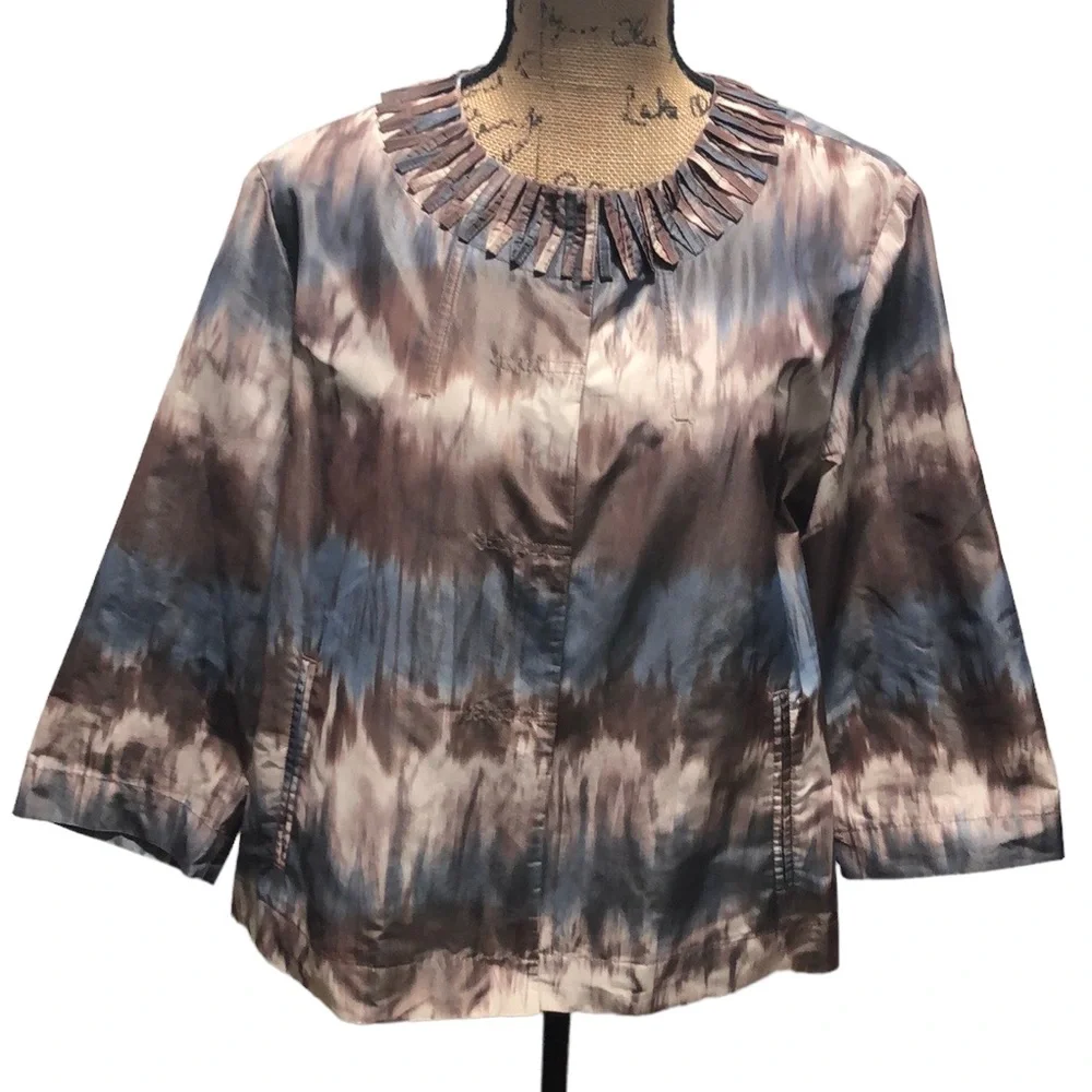 {Chico's} Lightweight Snap Button Front Closure Taffeta Jacket